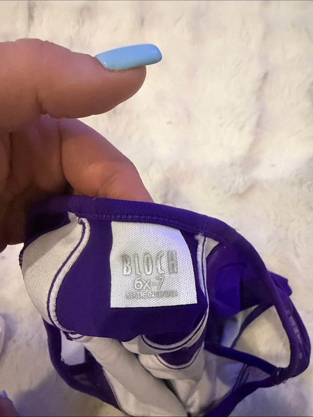 Bloch Girls Purple Velvet-Accent Leotard